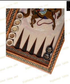 خرید تخته نرد خاتم نقاشی چوگان صدفی کد 540