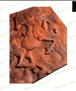 خرید تابلو تخته نرد گردو منبت اسب 60 سانتی کد 357