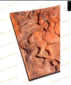 خرید تابلو تخته نرد گردو منبت اسب 60 سانتی کد 357