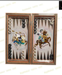 خرید تخته نرد خاتم نقاشی چوگان صدفی کد 540