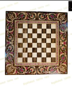 خرید تخته نرد راش معرق اسب طلایی کد 550