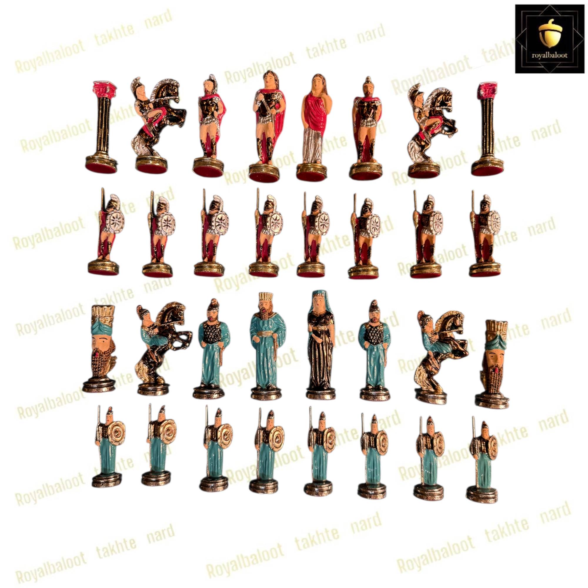 خرید مهره شطرنج فلزی رنگی مدل ایرانی کد 529 خرید مهره شطرنج فلزی رنگی مدل ایرانی