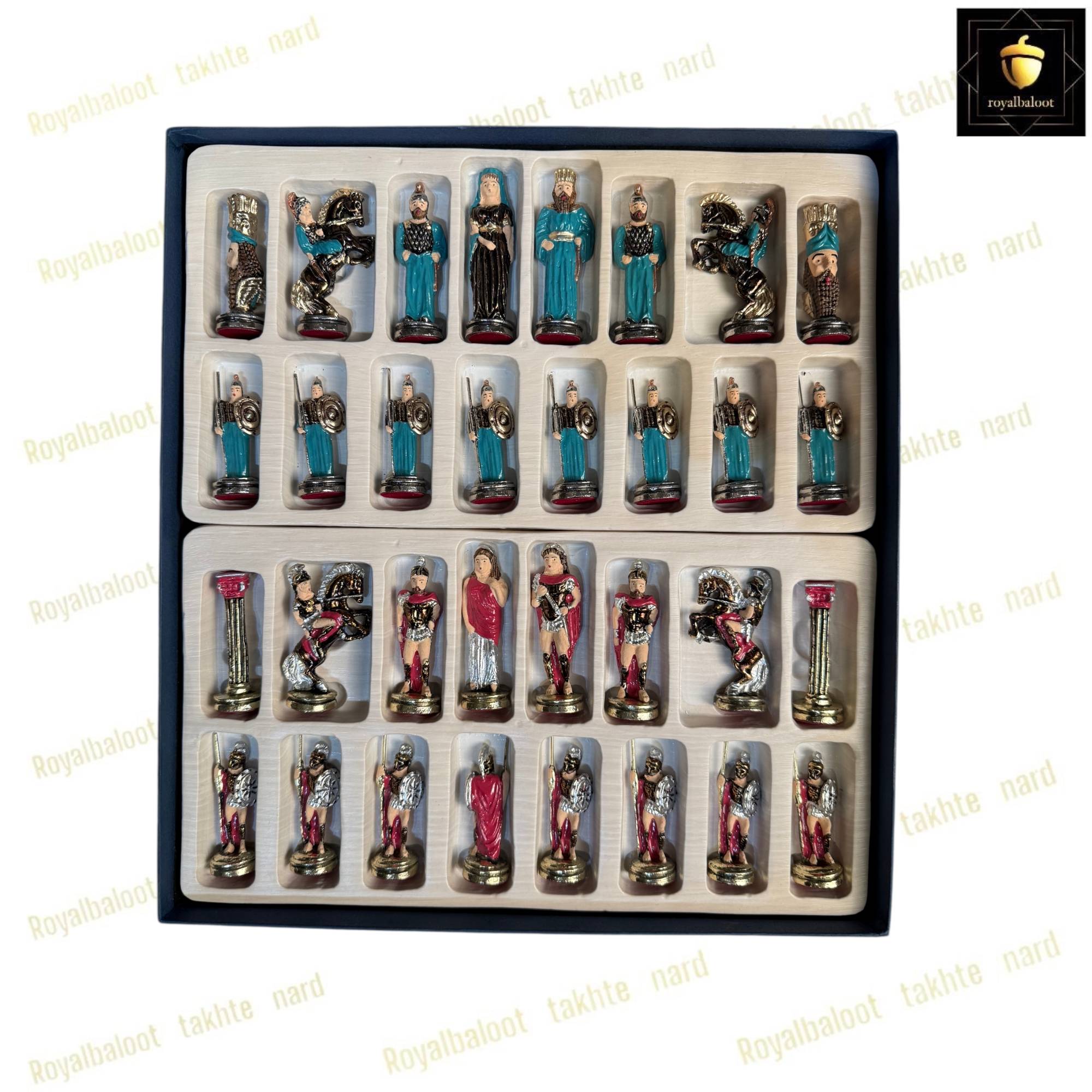 خرید مهره شطرنج فلزی رنگی مدل ایرانی کد 529 خرید مهره شطرنج فلزی رنگی مدل ایرانی