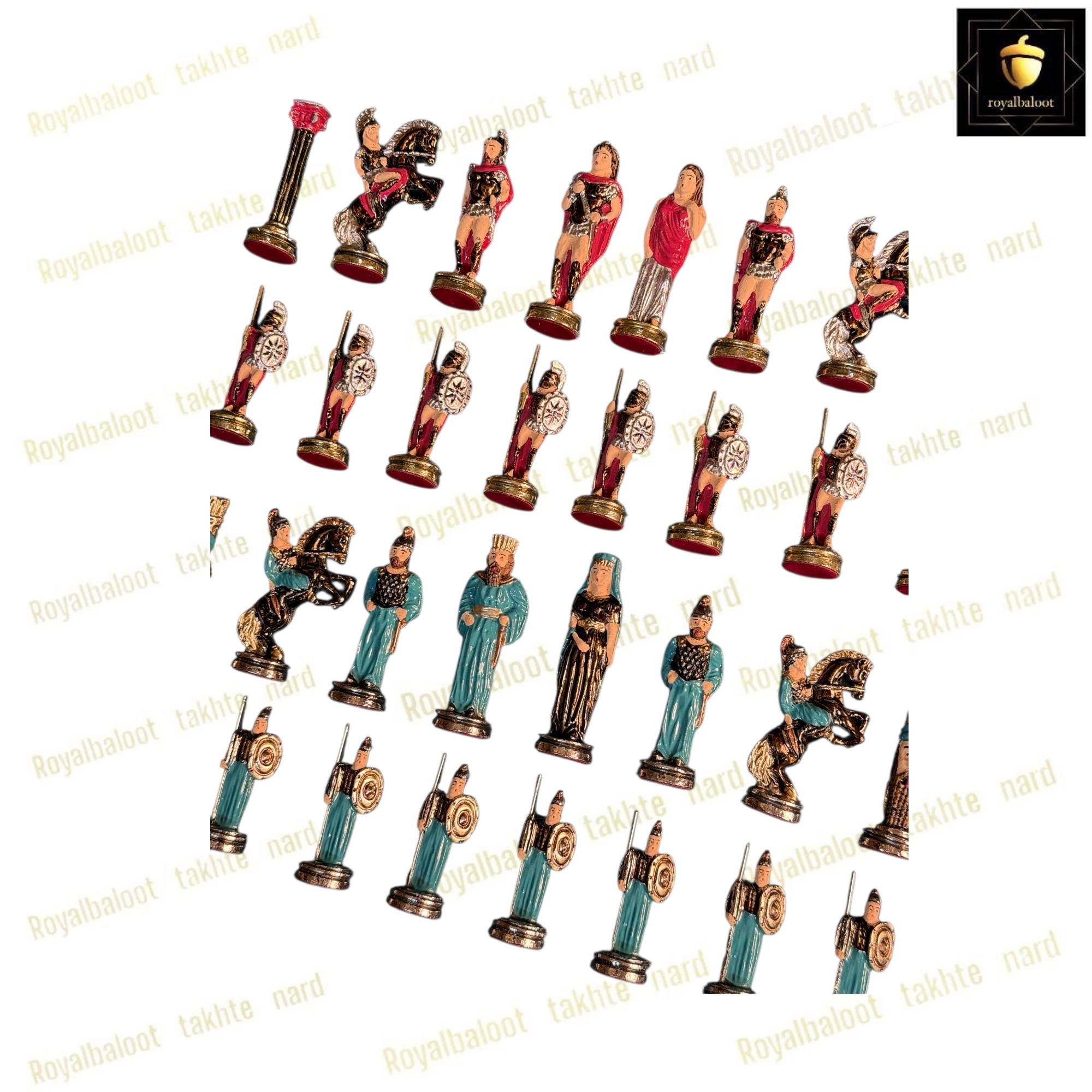 خرید مهره شطرنج فلزی رنگی مدل ایرانی کد 529 خرید مهره شطرنج فلزی رنگی مدل ایرانی