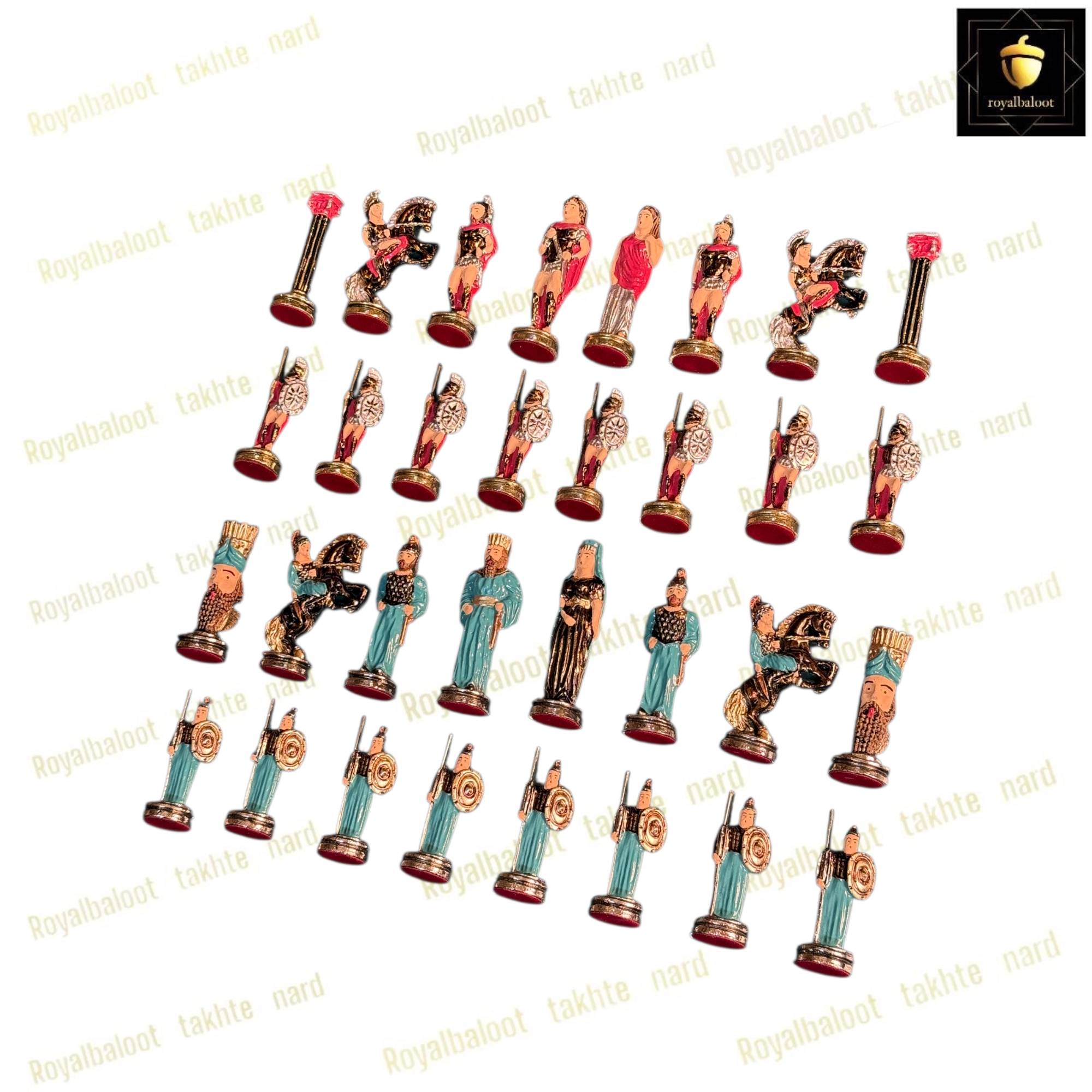 خرید مهره شطرنج فلزی رنگی مدل ایرانی کد 529 خرید مهره شطرنج فلزی رنگی مدل ایرانی