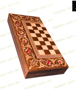 خرید تخته نرد راش معرق اسب طلایی کد 550 خرید تخته نرد راش معرق اسب طلایی کد 550