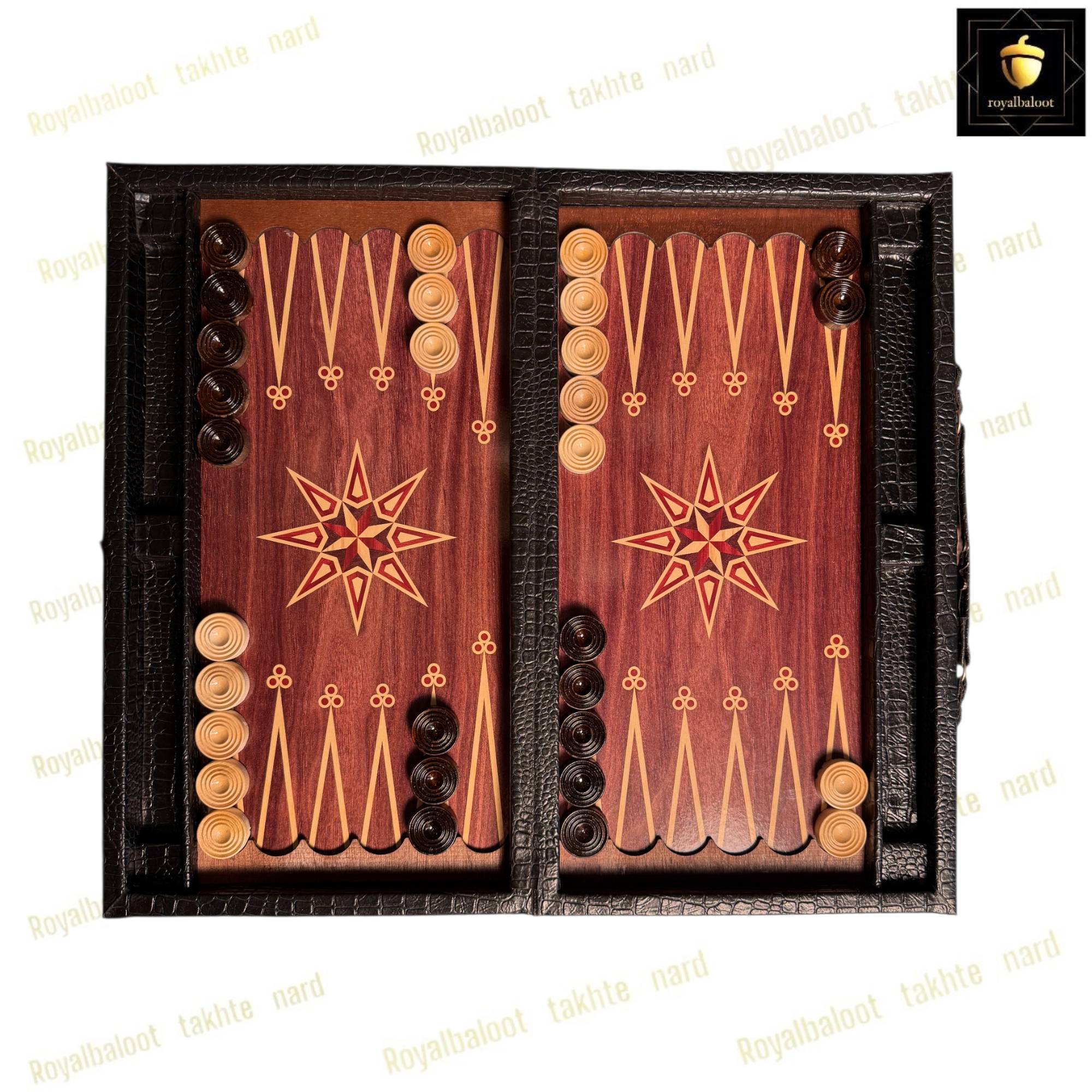 خرید تخته نرد چرمی طرح ستاره هشت پر کد 558 خرید تخته نرد چرمی طرح ستاره هشت پر کد 558