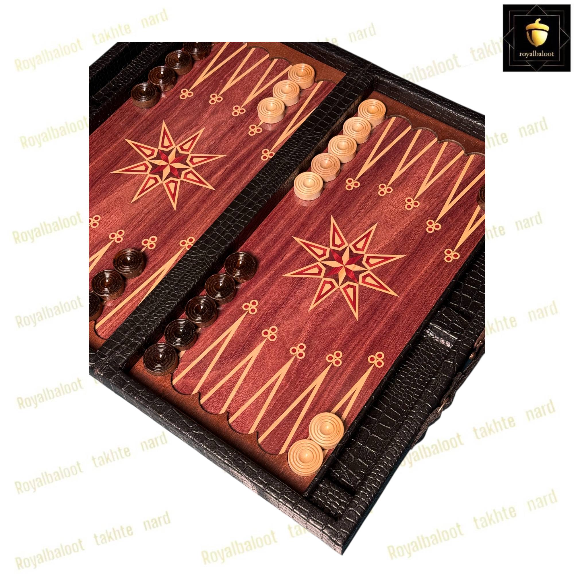 خرید تخته نرد چرمی طرح ستاره هشت پر کد 558 خرید تخته نرد چرمی طرح ستاره هشت پر کد 558