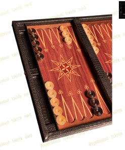 خرید تخته نرد چرمی طرح ستاره هشت پر کد 558