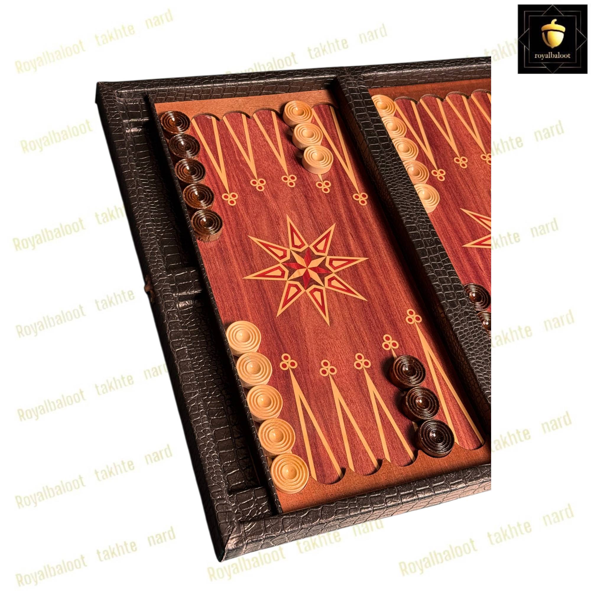 خرید تخته نرد چرمی طرح ستاره هشت پر کد 558 خرید تخته نرد چرمی طرح ستاره هشت پر کد 558